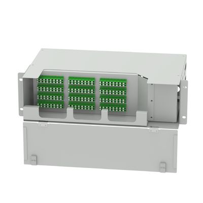 96 cœurs LC APC Type 19 pouces Panneau de patch oscillant Réseau ODN Équipement en fibre optique grise