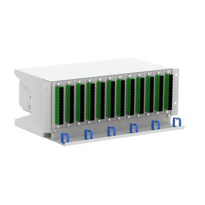 Gray RAL 7035 4U 144 cœurs 19 pouces panneau de patch de fibre optique sous ODF avec 3