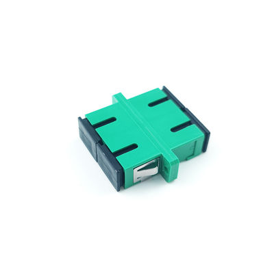 SC APC Coupler duplex à résistance à la poussière avec connexion active en fibre optique verte à 2 ports