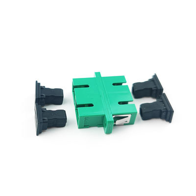 SC APC Coupler duplex à résistance à la poussière avec connexion active en fibre optique verte à 2 ports
