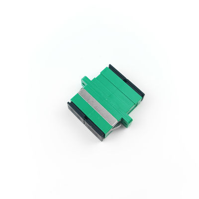 SC APC Coupler duplex à résistance à la poussière avec connexion active en fibre optique verte à 2 ports