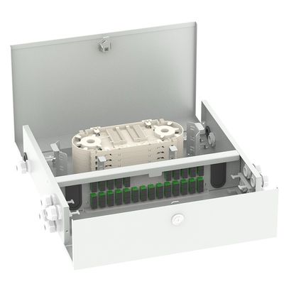 Boîte de terminaison en fibre optique intérieure pour la distribution de réseaux LAN câblés