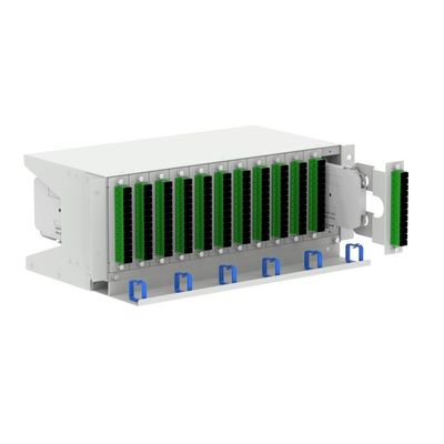 Gray RAL 7035 4U 144 cœurs 19 pouces panneau de patch de fibre optique sous ODF avec 3