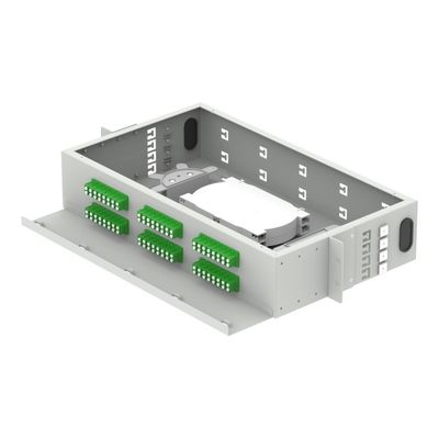 FTTH 96 Panneau de patch de capacité de noyau 19 pouces Cadre de distribution optique avec LC