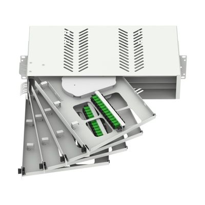 Panneau de patch en fibre optique de 19 pouces sous ODF avec connecteurs SC LC et acier laminé à froid
