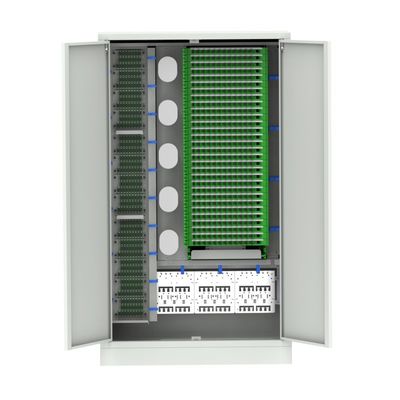 Cadre de distribution optique en fibre optique monté sur un rack intérieur de 19 pouces en gris
