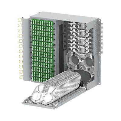 576 cœurs haute densité Flip Down 19 pouces panneau de patch de fibre optique pour réseau LAN filaire