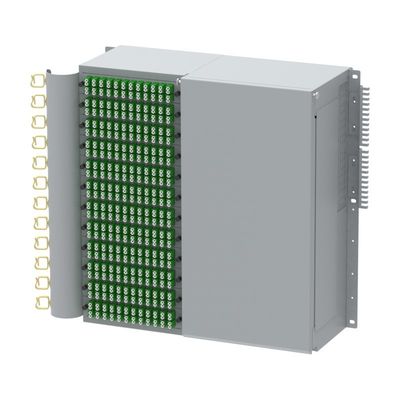576 cœurs haute densité Flip Down 19 pouces panneau de patch de fibre optique pour réseau LAN filaire