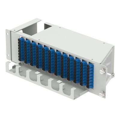 5 temps gris 96cores 19 pouces Flip vers le bas panneau de patch de fibre optique pour l' équipement optique