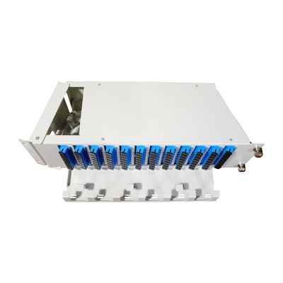 5 temps gris 96cores 19 pouces Flip vers le bas panneau de patch de fibre optique pour l' équipement optique