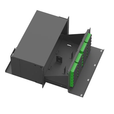 Panneau de patch en fibre optique noire à haute densité avec 144 cœurs