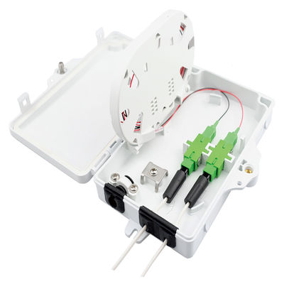 Accès au réseau en extérieur FTTH IP65 Boîte de terminaison en fibre optique 2 cœurs PC ABS