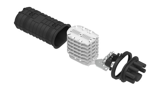 3- Boîte commune de câble de fermeture par splice en fibre optique à 288 cœurs noir pour réseaux FTTH