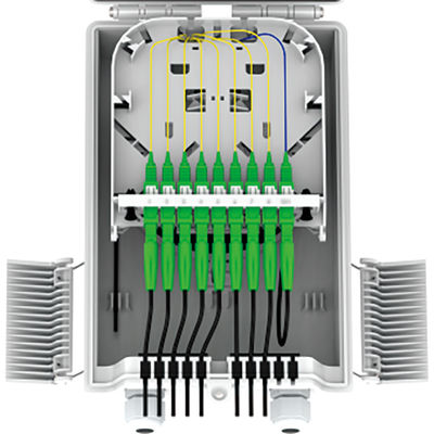 - Fabriqué FTTH IP68 8 cœurs boîte de distribution en fibre optique avec connecteur SC 274x175x86