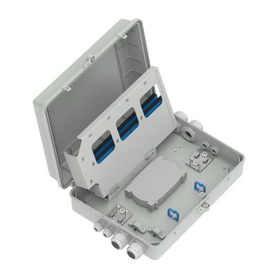 Boîte de distribution en fibre optique à 4 ports gris IP65 étanche pour l'extérieur dans le modèle réseau