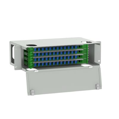 E2K Type 48 Ports Panneau de patch de distribution en fibre optique en blanc pour les applications FTTX