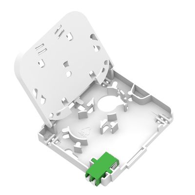 Plaque de face en fibre optique de type APC à 1 noyau blanc/gris pour connexion FTTH intérieure